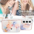 thumbnail image 5 of Slim Wallet Design for Samsung Galaxy S23 Plus Case with Card Holder, Marble Pattern Back Flip Case PU Leather Kickstand Card Slots Magnetic Clasp Shockproof Anti-fall for S23 Plus, Marble #1, 5 of 5