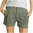 thumbnail image 7 of Women's Pants Fashion Plus Size Pants Shorts Short Chino Trousers Pleated Fake Pocket, 7 of 7