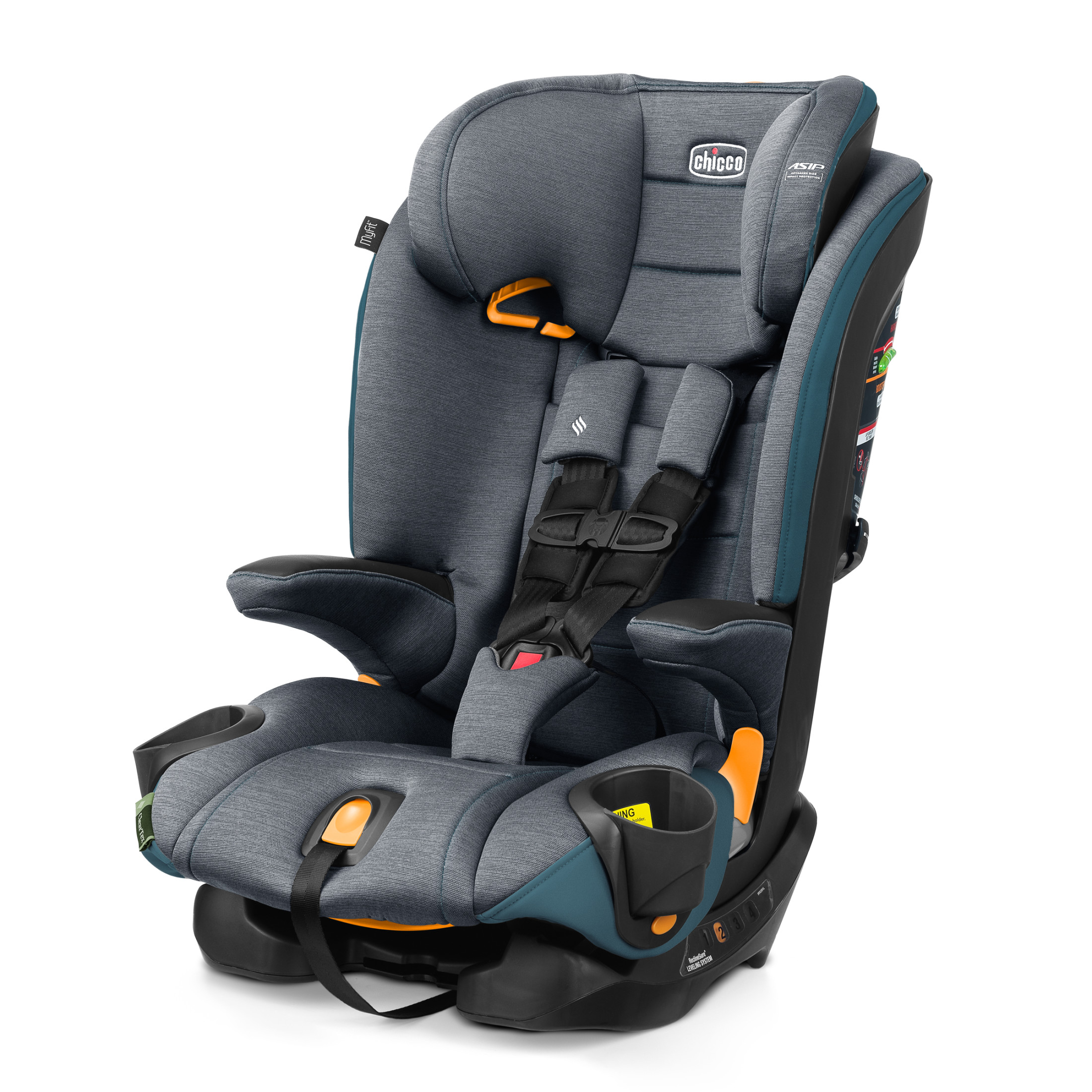 Chicco MyFit® ClearTex® 2-in-1 Forward-Facing Harness Booster Car Seat for Toddlers - Willow (Grey), New