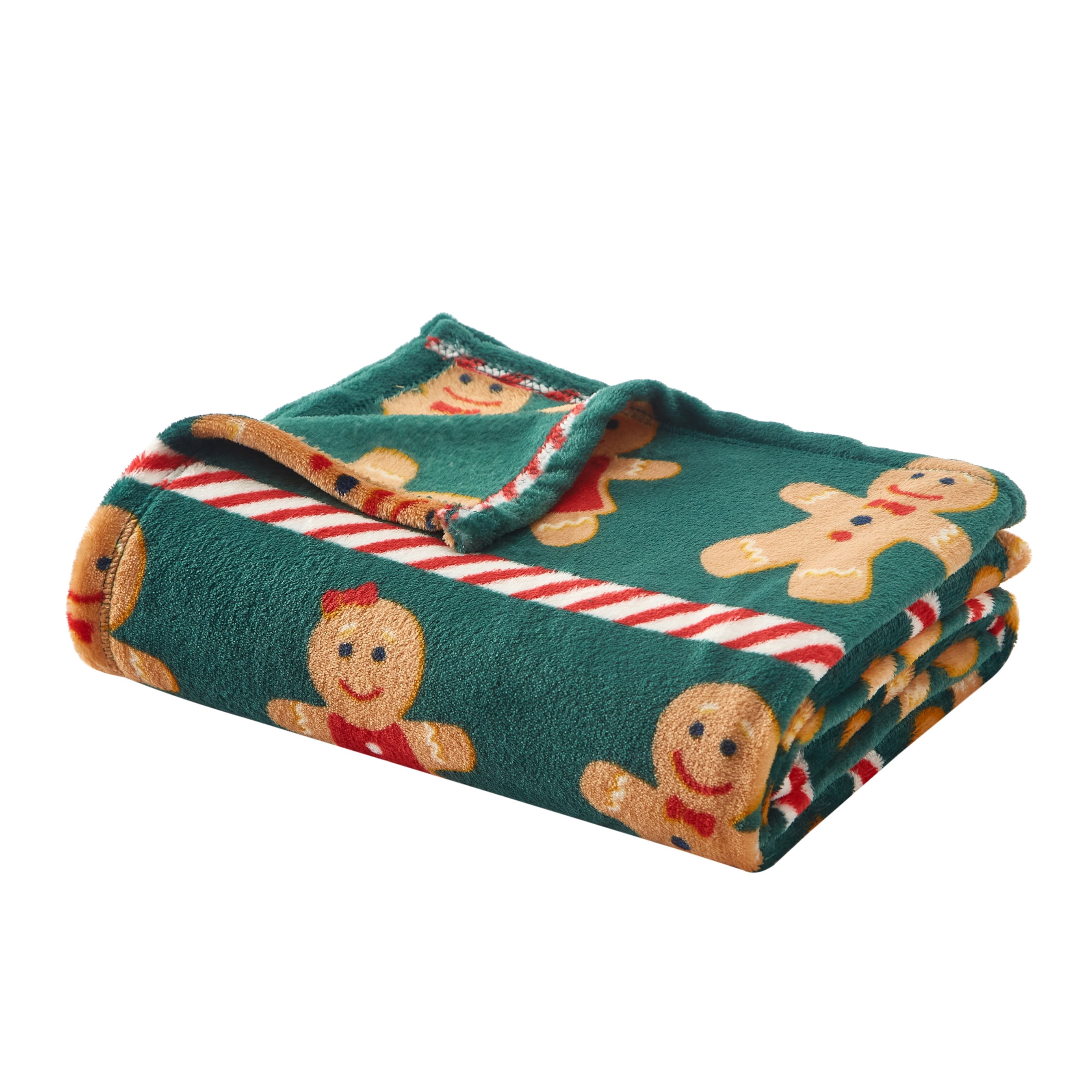 Holiday Time Cozy Plush Gingerbread Throw 50" x 60", All Ages