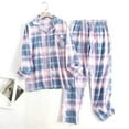 thumbnail image 1 of Pyjama en Flanelle de Coton pour la Maison Imprimé Simple Ample Automne et Hiver Manches Longues Ensemble de Pyjamas pour Femmes tzw, 1 of 6