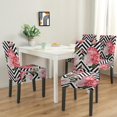 thumbnail image 2 of Retro Floral Dining Chair Covers 4 Pack Romantic Blossom and Wildflower Print Washable Polyester Stretch Slipcovers Removable Seat Protector for Country Kitchen, 2 of 7
