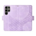 thumbnail image 5 of ELEHOLD For Samsung Galaxy S22 Ultra Leather Wallet Phone Case, Embossed Diamond Folio Flip Cover, Card Holder Cash Slot, Stand Support, Wrist Strap Lanyard -Purple, 5 of 10