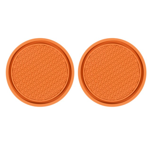 2 Piezas de Posavasos para Tazas de Coche, Alfombrillas Universales Antideslizantes para Sujetadores de Tazas, Accesorios para el Interior del Coche, Naranja