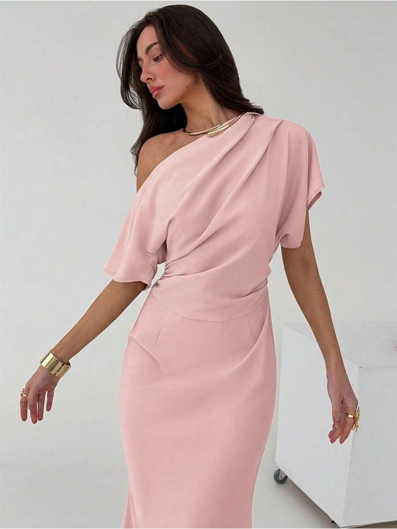 pink cinched dress All The Right Words Pink Knit Cinched Waist Mini Dress