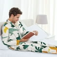thumbnail image 6 of Sikiie Dinosaurs and Tropical Leaves Mens Pajama Set, Soft Warm Long Sleeve Sleepwear, Cozy Button-Down Pjs for Men-Large, 6 of 7