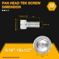thumbnail image 2 of 5/16"-18x1/2" Socket Head Cap Screws Bolts - 10Pack - 304 Stainless Steel Hex Head Metric Screws - Silver, 2 of 6