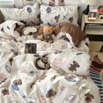 thumbnail image 1 of Double Print Waffle Cotton Bedding Set with Duvet Cover Pillowcases for Home, 1 of 6