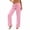 Pink, variant on Womens Pants Drawstring Solid Color Pocket Casual Loose Linen Trousers Navy M