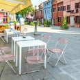 thumbnail image 6 of VINGLI Folding Chairs 4 Pack, Clear Chair Foldable and Stackable, Acrylic Plastic Panel & Metal Chrome Frame, Weight Capacity 350 lbs, Pink, 6 of 16