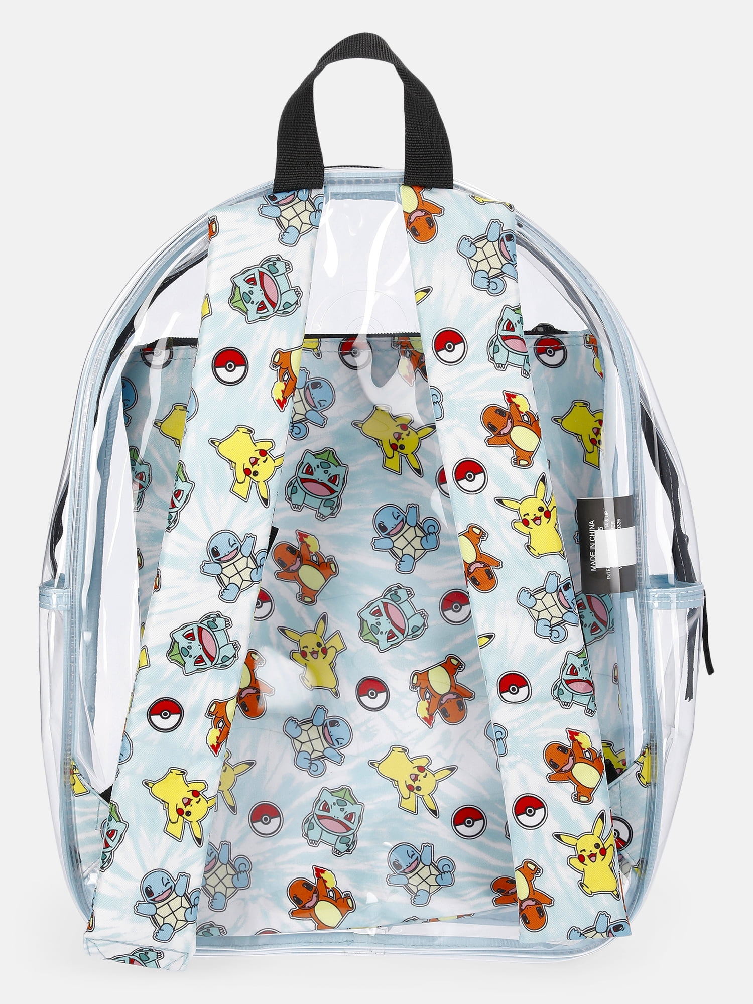 Pokemon 17" Unisex Clear Backpack with Printed Laptop Sleeve, Blue