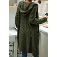 thumbnail image 5 of Sherrylily Women Cable Knit Cardigan Open Front Long Pocket Hooded Casual Outwear Sweater, 5 of 5
