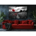 thumbnail image 2 of Red Flower on Black and White Background Canvas Wall Art - High-Quality Floral Print - Handcrafted Modern Decor - Stylish Wall Art - Gift for Home or Office, 2 of 7