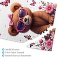 thumbnail image 3 of 500 Piece Jigsaw Puzzle For Adults Cute Bear With Sunglasses And Flowers Challenging And Fun Brain Teaser Unique Artwork Great Gift Idea For Puzzle Lovers, 3 of 7
