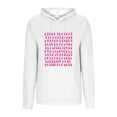 thumbnail image 4 of Zxlsdmn Breast Cancer Ribbed Knit Hoodie for Women Breast Cancer Awareness Pink Ribbon Print Pullover Tops Loose Long Sleeve Drawstring Hooded Sweatshirt with Pocket L, 4 of 5