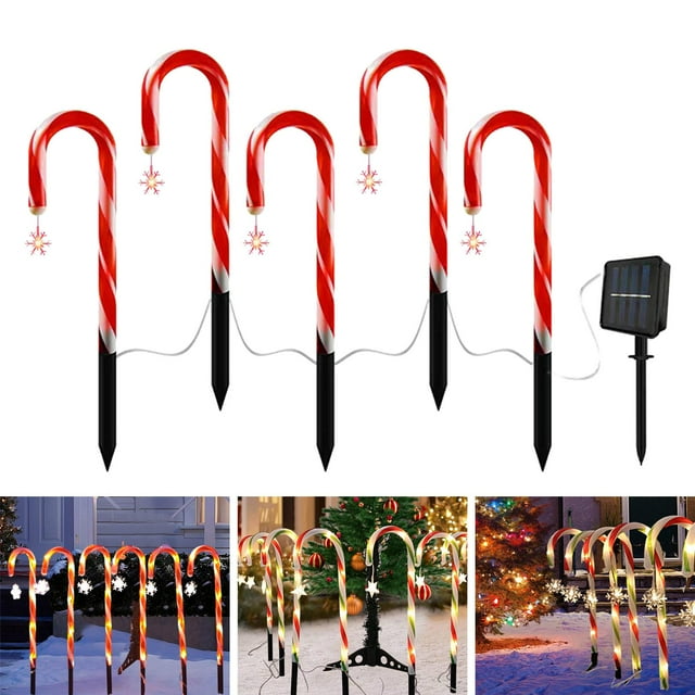 El jardín solar de la luz del de la decoración de la Navidad enciende la trayectoria decorativa de la altura los 48cm Estilo D Cola Luces de bastón de caramelo