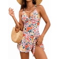 thumbnail image 3 of Maillot de Bain une-Pièce Style Robe à Bretelles Entrelacées à devant Torsadé pour Femme Couleur, 3 of 9