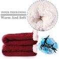 thumbnail image 3 of Women Slipper Socks Fuzzy Fluffy Cozy Cabin Winter Fleece Soft Warm Comfy Thick Christmas Non Slip Stocking Stuffer - Red, 3 of 6