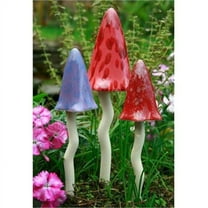 bosmere garden ceramic lawn toadstools, spring colors (3-pack)