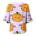 thumbnail image 5 of MVRLSH Shirts Tops for Women Half Button Down V Neck Three Quarter Sleeve Loose Fit Summer Basic Casual Blouse, 5 of 5