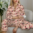 thumbnail image 6 of Lsque Dachshund Couple Pattern Long Sleeve Pajama Set for Women - Soft 2-Piece Sleepwear and Loungewear Set with Pockets, Comfy Nightwear-X-Large, 6 of 7