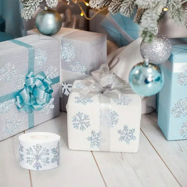Fridja Christmas Decorations Clearance Christmas Snowflake Graffiti Stickers 500PCS 1 In DIY Gift Packaging Color Printing Sealing Stickers Tape