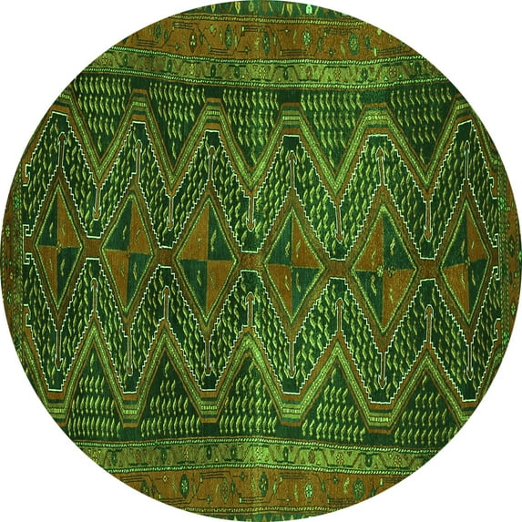 Ahgly Company Indoor Round Persian Green Traditional Area Rugs, 8' Round