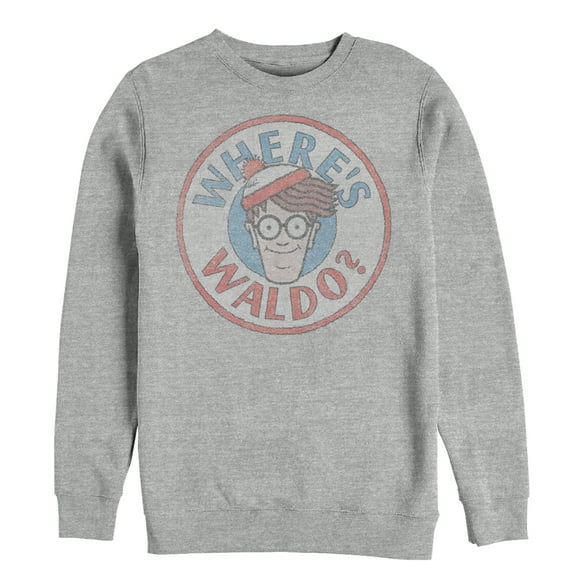 Men's Where's Waldo Retro Character Circle Sweatshirt Athletic Heather Large