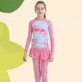 thumbnail image 3 of Baozh Girls Swimsuit Two Piece Long Sleeve UPF50+ Rash Guard Kids Bathing Suit 8-14 Years, 3 of 10
