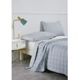 thumbnail image 3 of Chaps 3-Piece Jersey Knit Microfiber Quilt and Sham Set - Solid Coverlet Comforter, 3 of 7