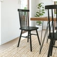 thumbnail image 3 of BizChair Set of 2 Commercial Grade Windsor Dining Chairs, Solid Wood Armless Spindle Back Restaurant Dining Chairs in Black, 3 of 13
