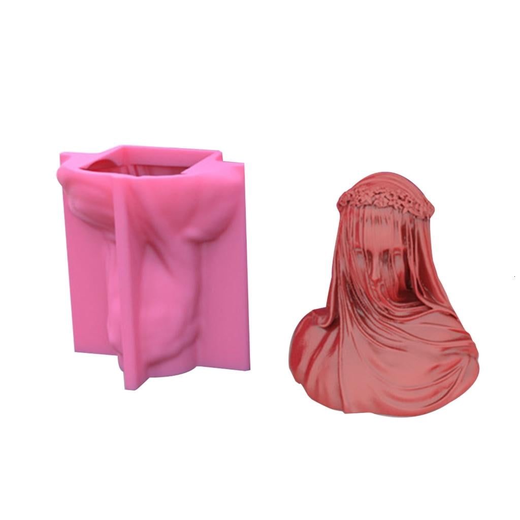 POYOGA Mysterious Veil Female Candle Silicone Mould Plasters Crafts Making Supplies