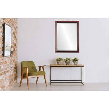 - The Oval and Round Mirror Store Pasadena Framed Rectangle Mirror in Rosewood - Red