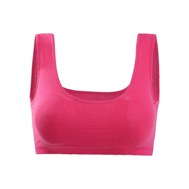 INSPIRE CHIC Training Cotton Wire Free Comfort Removable Pad Vest Tops Bra Fuchsia