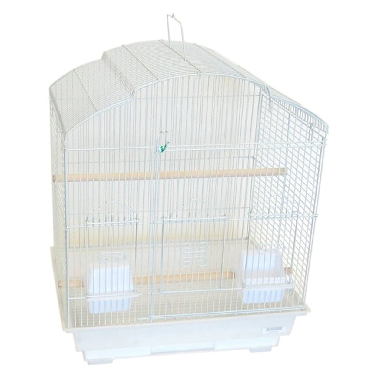 Ymlgroup 5804 3/8" Bar Spacing Shell Top Small Bird Cage - 18"x 14" in White