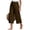 BS19_Brown, variant on Women Wide Leg Capri Pants Summer Palazzo High Waisted Slit Hem Lounge Pants Flowy Cropped Beach Trousers with Pockets Pink S