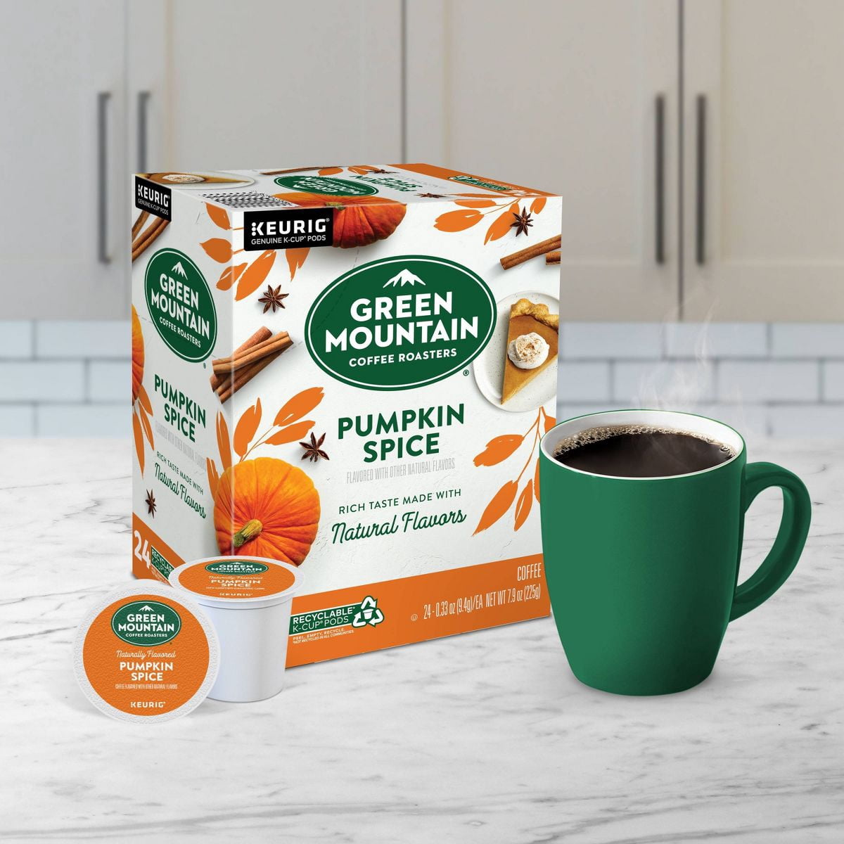 2X - 24ct Green Mountain Coffee Pumpkin Spice Keurig K-Cup Coffee Pods Flavored Coffee Light Roast