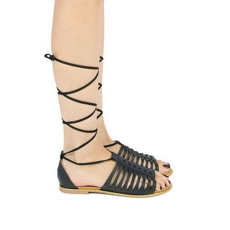 Qupid lace up sandals on sale