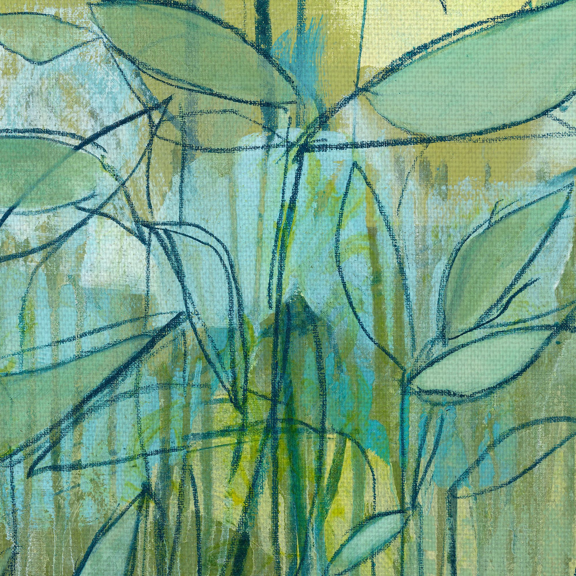 Masterpiece Art Gallery Green Flower Abstract I By Christopher Balder Canvas Art Print 22" x 28"