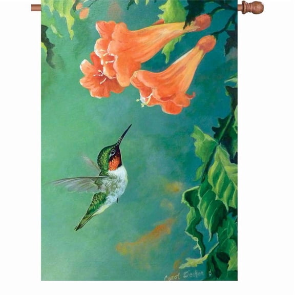 Premier House Size Flag - Hummingbird And Vine