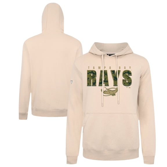 Men's Levelwear Khaki Tampa Bay Rays Podium Protect Pullover Hoodie