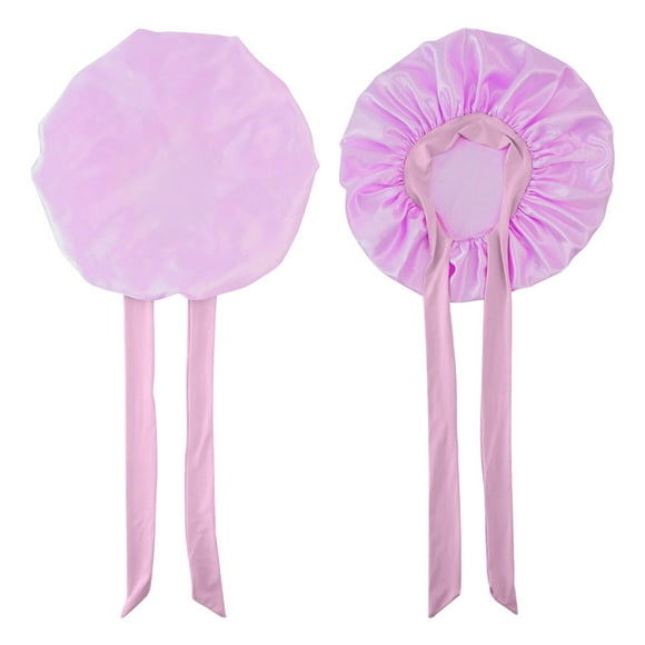 Silk Scarf for Hair, Satin Fluttering Round Hat Bow Faux Silk Beauty Hair Care Wide-Brimmed Hat Women Scarf Sleeping Cap