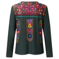 thumbnail image 5 of Women's T-Shirts Women Fashion Boho Print Long Sleeve Shirt Splice Loose Tops for Casual Wear and Everyday Style, 5 of 5
