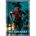 thumbnail image 3 of No Excuses Motivational Running Poster – Powerful Fitness Quote Wall Art 【Rolled Canvas】, 3 of 3
