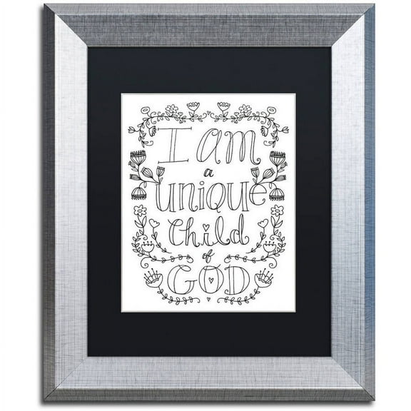 Trademark Fine Art "Unique Child of God" Canvas Art by Elizabeth Caldwell, Black Matte, Silver Frame