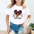 thumbnail image 2 of Curuila Kid Girls Tops Cartoon Print Crew Neck Short Sleeve Tee Summer Casual Loose T Shirt White Size 2-4 Years, 2 of 4