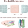 thumbnail image 5 of 2 Pack Sanitary Napkin Storage Bag, Menstrual Pad Tampon Zipper Bags Portable Small Items Storage Pouch Feminine Menstruation First Period Bag for Teen Girls Women Ladies (Leafs Grids), 5 of 7