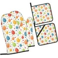 thumbnail image 5 of Easter Oven Mitts and Pot Holders Sets 4 pcs, Kitchen Oven Gloves Heat Resistant BBQ Gloves Non Slip for Chef, 5 of 6