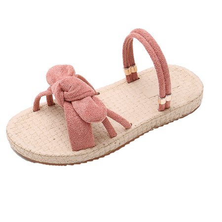 

Yinguo Children Bowkont Sandals Princess Flat Slippers Soft-soled Non-slip Shoes