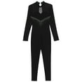 thumbnail image 5 of Doomiva Womens Shiny Long Sleeve Gymnastics Dance Unitard Full Body Jumpsuit One Piece Ballet Leotard Black M, 5 of 7